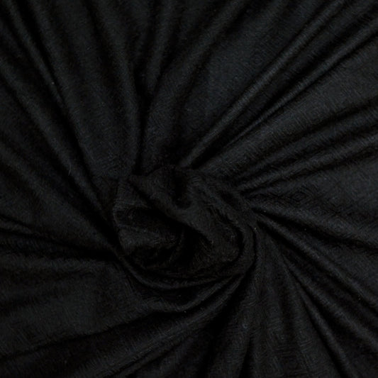 Premium Handmade Pure Woolen Shawl - (Jet Black)